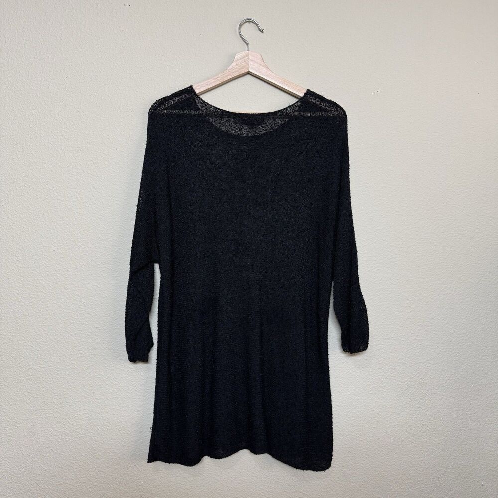 Barbara Who? Top women one size 3/4 sleeve sheer mesh tunic sweater dress black - Picture 2 of 9